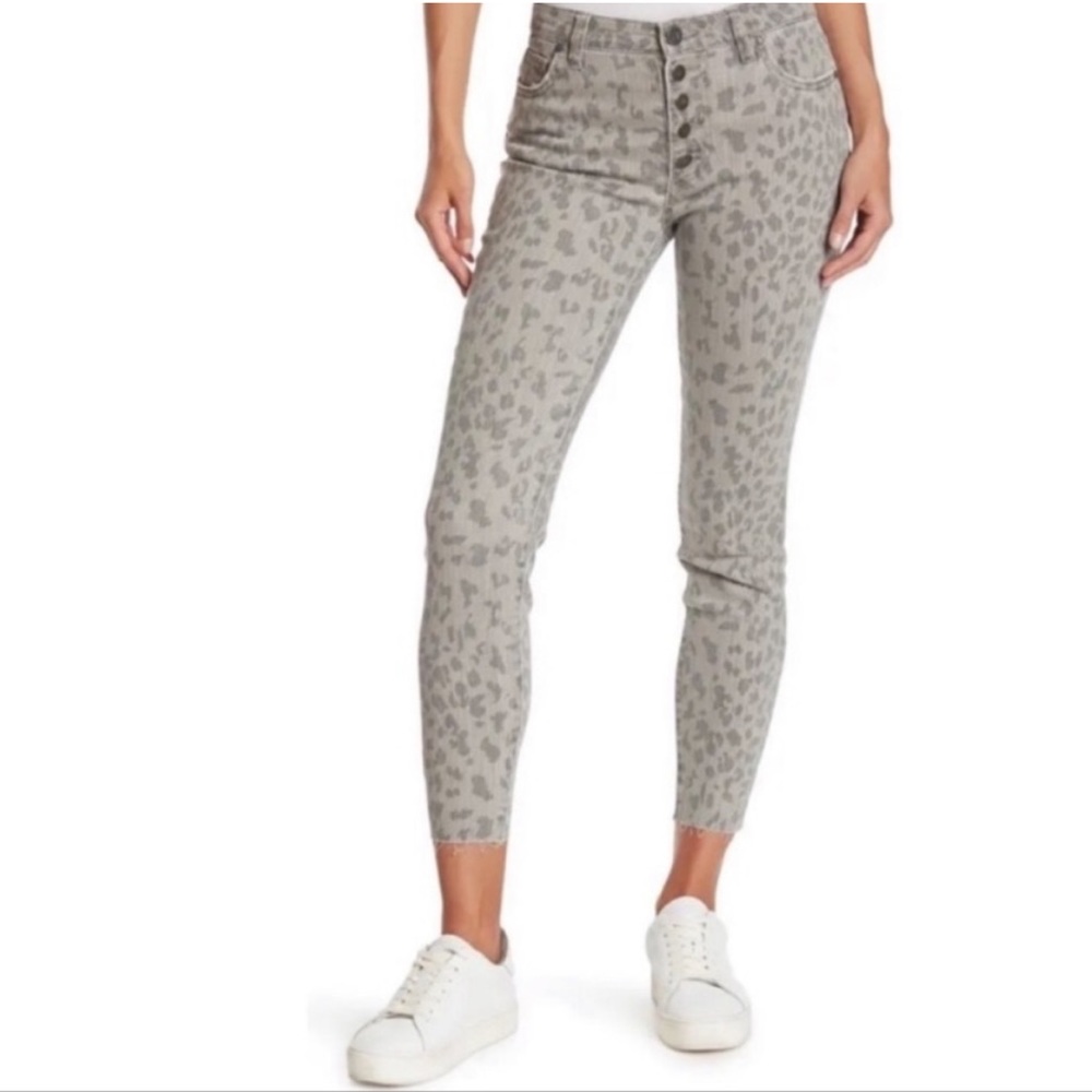 Kut From The Kloth Connie Leopard Print Ankle Skinny Jeans Size 6